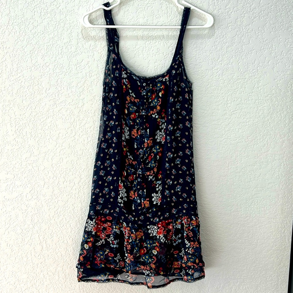 Abercrombie size medium navy blue floral dress